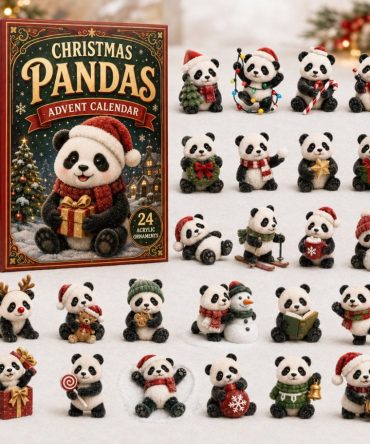 2026 Cute Pandas Holiday Advent Calendar — 24-Day Countdown With Adorable Acrylic Charms, Kids & Family Christmas Gift, Premium Seasonal Decor