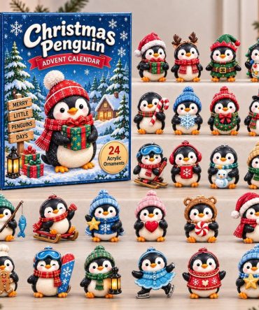 Cute Penguin 24-Day Holiday Advent Countdown With Acrylic Charms — 2026 Festive Gift Calendar For Kids & Collectors