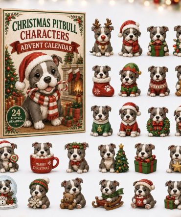 2026 Pitbull Characters Advent Calendar — 24-Day Acrylic Charm Holiday Countdown, Fun Pit Bull Gifts For Dog Lovers