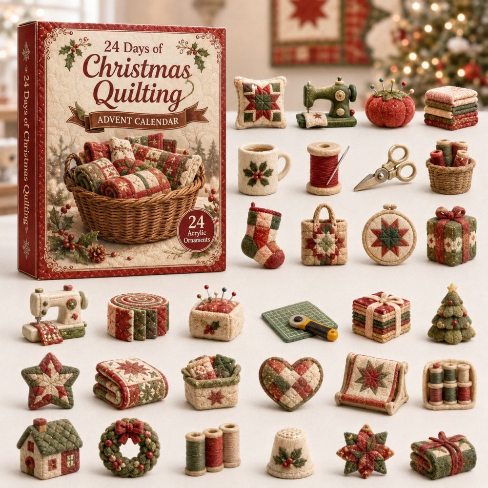 2026 Quilting Holiday Advent Calendar — 24-Day Acrylic Charm Countdown, Gift-Ready Keepsake For Quilters & Craft Lovers