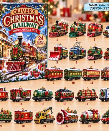 Christmas Railway Train Countdown - 24 Acrylic Train & Rail Charms For 2026 Holiday Advent, Charming Stocking Stuffer