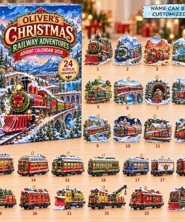 2026 Christmas Railway Adventure Countdown - 24-Day Scenic Advent Calendar With Acrylic Charms, Train-Themed Holiday Gift Set