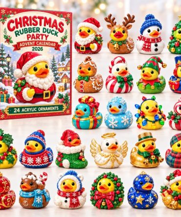 24-Day Rubber Duck Christmas Countdown With Acrylic Charms — Festive Bath-Time Duck Ornaments, Fun Holiday Advent For Kids & Stockings