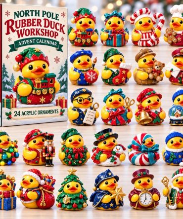 North Pole Rubber Duck Workshop Countdown - 24 Festive Acrylic Duck Charms For 2026 Holiday Advent, Family Fun Gift