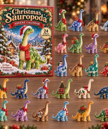 2026 Sauropoda 24-Day Acrylic Charm Holiday Countdown — Reusable Dinosaur Advent Calendar, Unique Christmas Gift For Kids