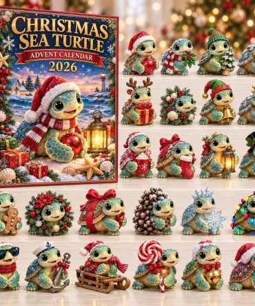 Sea Turtle 24-Day Holiday Advent Calendar With Acrylic Charms — 2026 Festive Countdown, Gift-Ready Ocean Decor