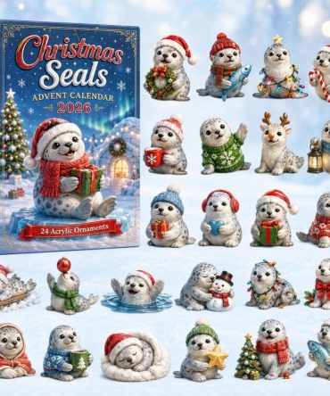 Christmas Seals 24-Day Holiday Countdown — 2026 Decorative Advent Calendar With Acrylic Seal Charms, Vintage-Inspired Seasonal Gift