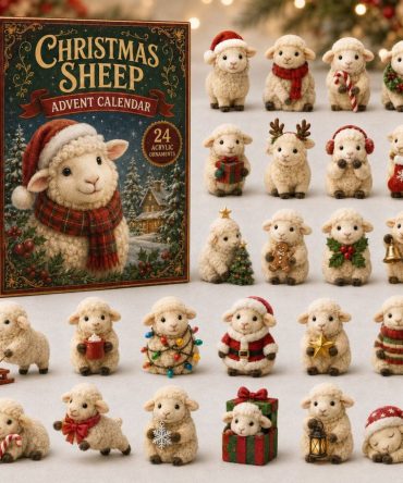 2026 Festive Sheep Holiday Countdown - 24-Day Advent Calendar With Cute Acrylic Sheep Charms, Gift Ready