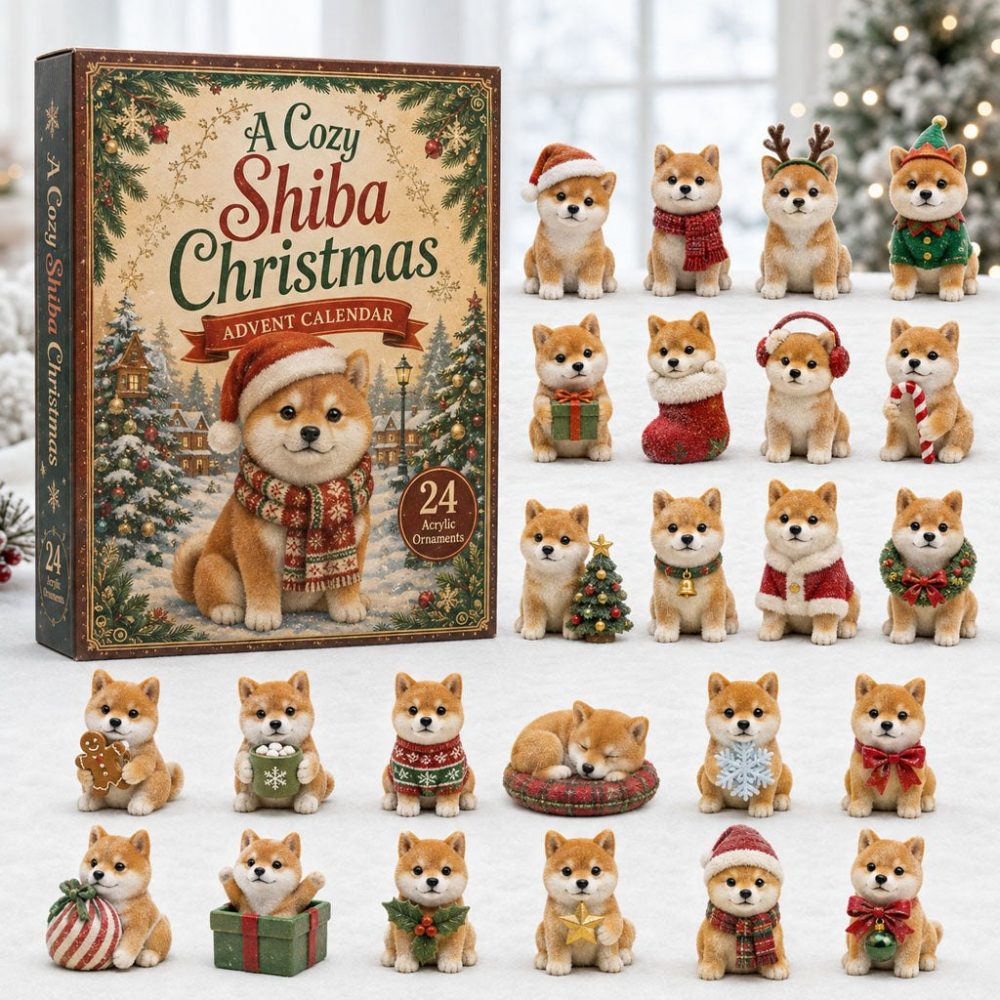 Shiba Dog Holiday Advent Calendar 2026 - 24-Day Acrylic Charms Featuring Playful Shiba Designs & Gift-Ready Box