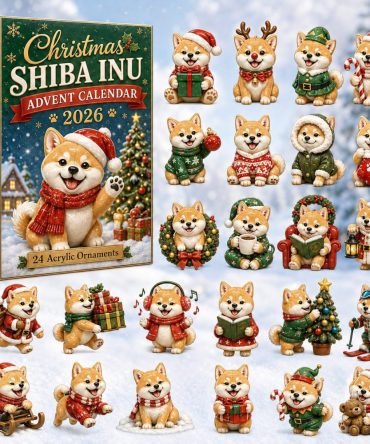 Shiba Inu Christmas Advent Calendar 2026 - 24 Acrylic Charm Countdown With Cute Dog Ornaments & Festive Packaging