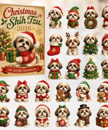 Shih Tzu Dog 24-Day Christmas Countdown Calendar 2026 — Acrylic Charms Advent Gift, Perfect For Shih Tzu Owners