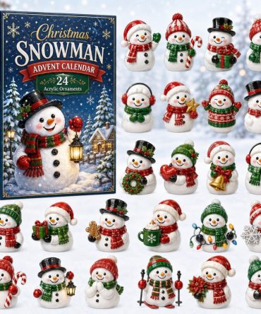 Classic Snowman Advent Calendar 2026 - 24-Day Countdown With Acrylic Snowman Charms For Tree & Holiday Décor