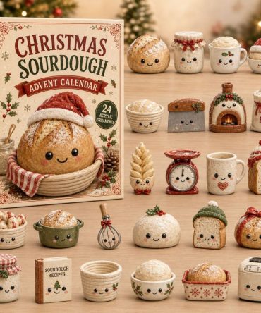 2026 Festive Sourdough Advent Calendar — 24-Day Holiday Countdown With Acrylic Charms, Premium Kitchen Gift & Decorative Countdown
