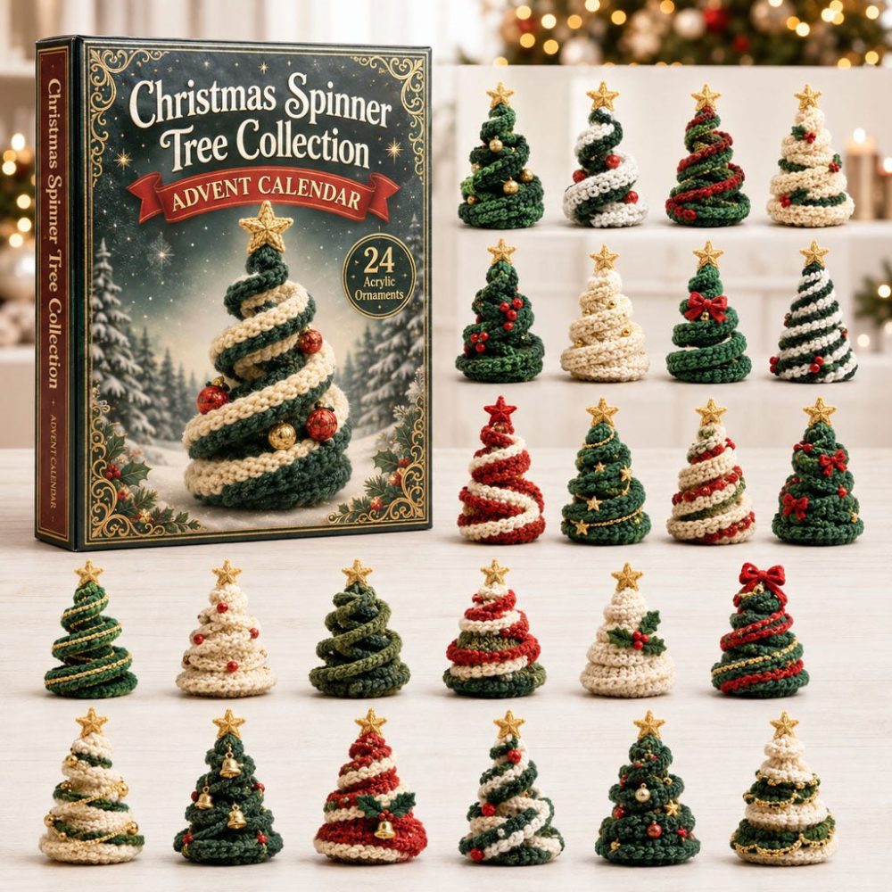 2026 Spinner Tree Collection Advent Calendar - 24-Day Acrylic Charm Countdown, Rotating Holiday Display & Collectible Ornaments Gift