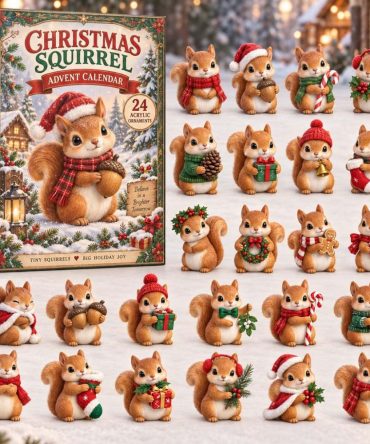 2026 Festive 24-Day Acrylic Charm Countdown For Squirrel — Reusable Holiday Advent Calendar, Cute Christmas Gift Idea