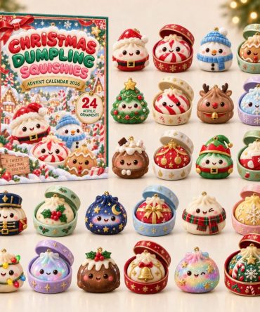 2026 Holiday Dumpling Squishies Collection — 24 Surprise Days Of Soft Squishy Toys & Acrylic Charms, Perfect Christmas Countdown Gift