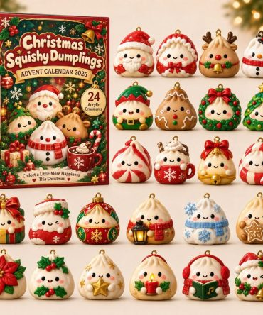 Squishy Dumplings Holiday Countdown 2026 — 24 Squeezeable Mini Toys & Acrylic Charms, Playful Christmas Gift Set For Kids And Collectors