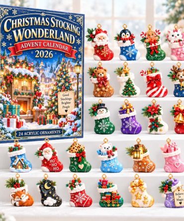 Christmas Stocking Wonderland 24-Day Holiday Countdown — Acrylic Stocking Charms, Festive Display & Gift For Kids & Adults 2026