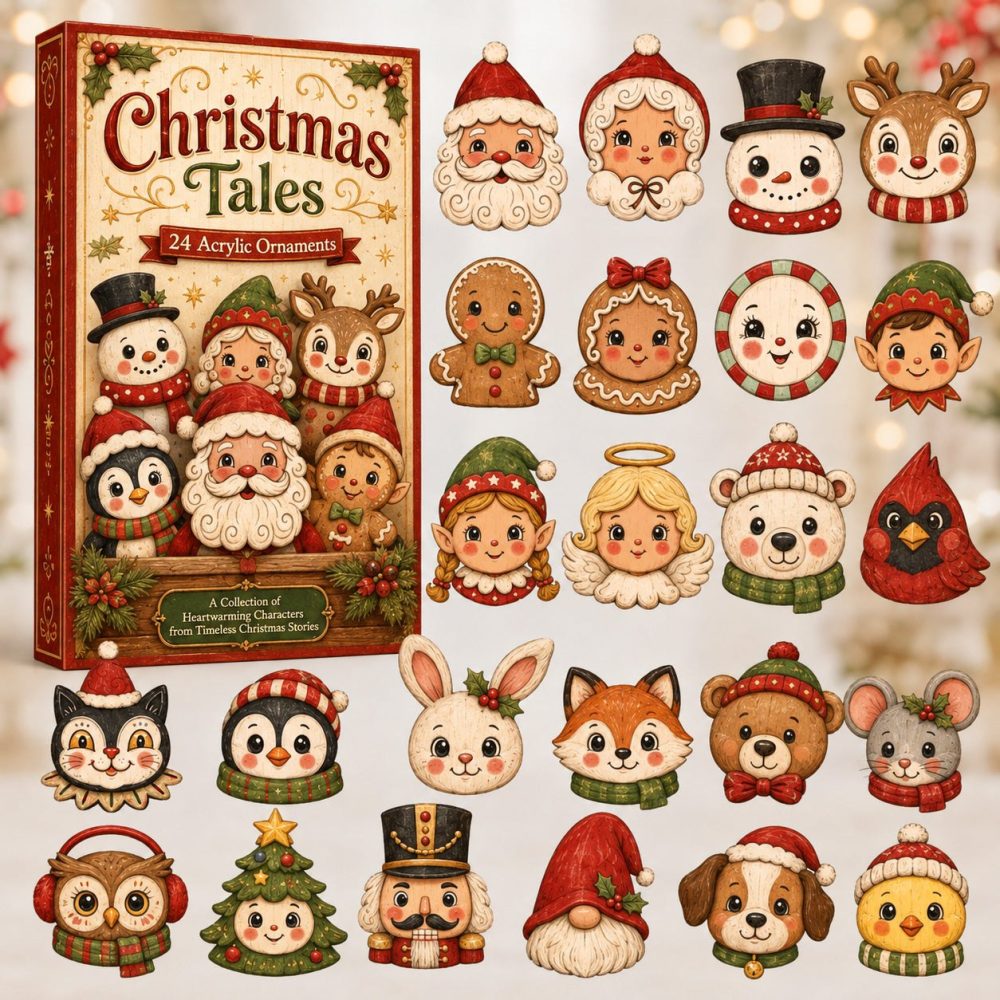 Christmas Tales Characters Advent Calendar 2026 - 24 Acrylic Charms Featuring Storybook Holiday Figures & Keepsakes