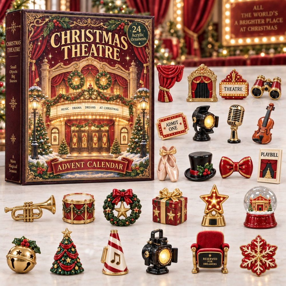 Theatre Lover Christmas Countdown — 24 Performance-Themed Acrylic Charms, 2026 Advent Calendar Gift For Actors & Theatre Fans