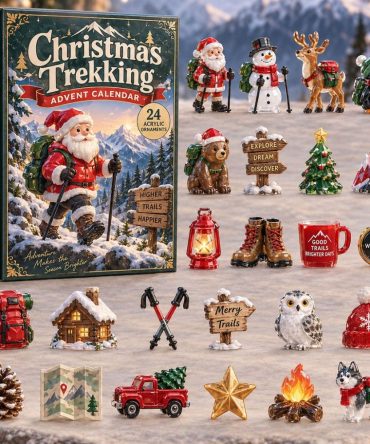 Holiday Trekking Advent Set — 24 Outdoor & Hiking Acrylic Charms, 2026 Christmas Countdown For Hikers And Adventurers