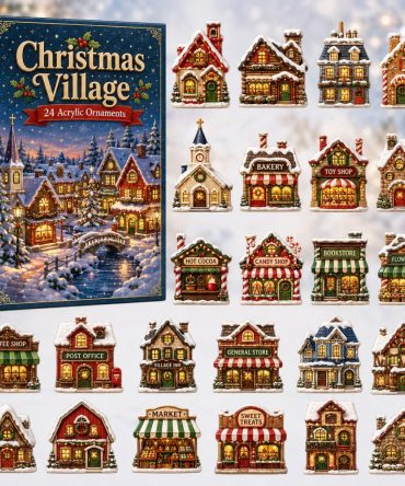 Festive Christmas Village Advent Calendar 2026 - 24 Acrylic Charms For Countdown, Tree Ornaments & Holiday Display
