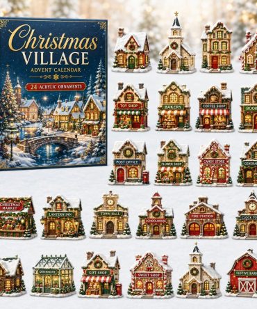 2026 Christmas Village Houses Advent Calendar - 24-Day Acrylic Charm Set With Mini House Ornaments & Seasonal Gift Box