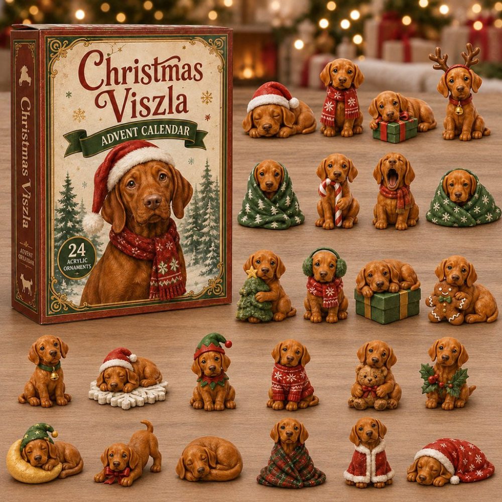 2026 Vizsla Dog Holiday Countdown Calendar — 24-Day Acrylic Charm Advent Set, Perfect Gift For Vizsla Owners & Dog Lovers