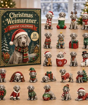 Weimaraner Christmas Countdown 2026 - 24-Day Acrylic Charm Advent Calendar, Festive Holiday Gift For Dog Owners & Collectors