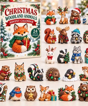 24-Day Red Fox Woodland Countdown With Acrylic Charms — Collectible Forest Animal Ornaments, Holiday Advent Calendar Gift Set