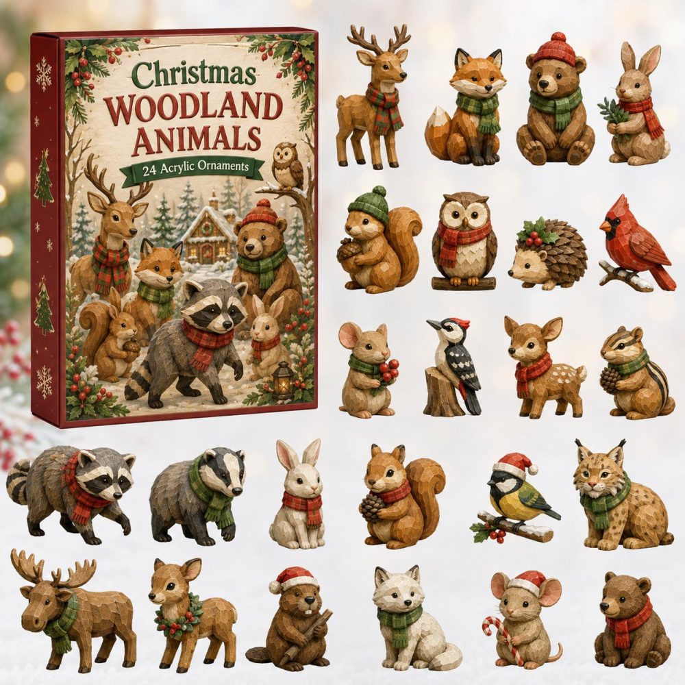 Woodland Crew Christmas 2026 Advent Calendar – 24-Day Acrylic Charm Countdown With Cozy Forest Characters, Holiday Gift