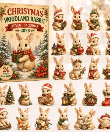 2026 Christmas Woodland Rabbit Countdown — 24 Adorable Acrylic Bunny Charms, Perfect Easter-To-Christmas Nature Gift