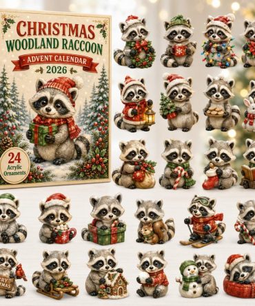 2026 Christmas Woodland Raccoon Countdown — 24 Playful Acrylic Raccoon Charms, Unique Holiday Gift For Animal Lovers