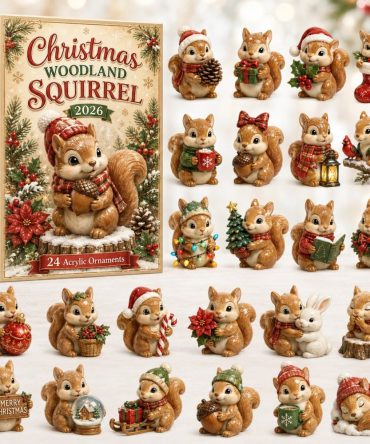2026 Christmas Woodland Squirrel Countdown — 24 Festive Acrylic Squirrel Charms, Charming Nature-Themed Advent Gift