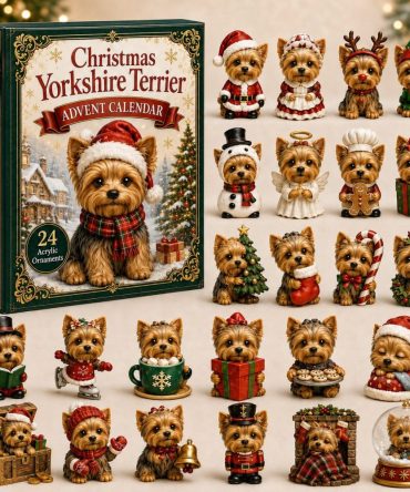 Yorkshire Terrier Christmas 2026 Advent Calendar – 24-Day Acrylic Charm Countdown With Festive Terrier Charms, Gift Boxed