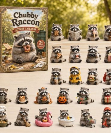 2026 Chubby Raccoon 24-Day Acrylic Charm Advent Calendar — Cute Animal Holiday Countdown Gift For Kids, Collectors & Raccoon Fans
