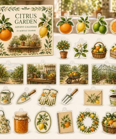 24-Day Acrylic Charm Countdown Celebrating Citrus Growing — Fresh Fruit-Themed Charms, Perfect Gift For Gardeners & Foodies