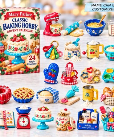 2026 Classic Baking Hobby Advent Calendar - 24-Day Baker Countdown With Acrylic Charms, Vintage Kitchen Icons & Gift Box