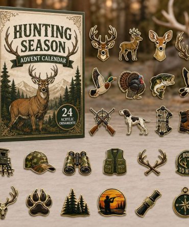 Deer Hunting 2026 Advent Calendar – 24-Day Acrylic Charm Countdown With Outdoorsman Scenes, Rustic Holiday Gift