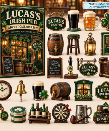 Classic Irish Pub Holiday Countdown - 24 Acrylic Pub & Beer Charms For 2026 Advent, Festive St. Patrick'S Gift