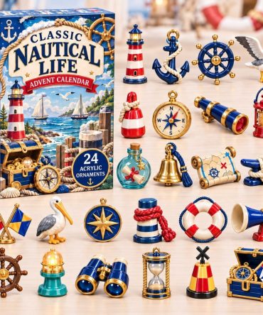 2026 Classic Nautical Life Countdown — 24-Day Seaside Advent With Maritime Acrylic Charms, Perfect Coastal Christmas Gift