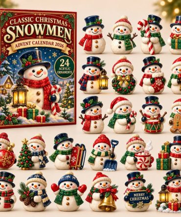 Classic Snowman Countdown Calendar 2026 — Timeless 24-Day Acrylic Snowman Charms, Durable Hanging Holiday Display & Gift