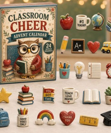 Classroom Cheer Countdown 2026 - 24-Day Acrylic Charm Advent Set To Inspire Students, Teacher-Approved Holiday Activity Pack