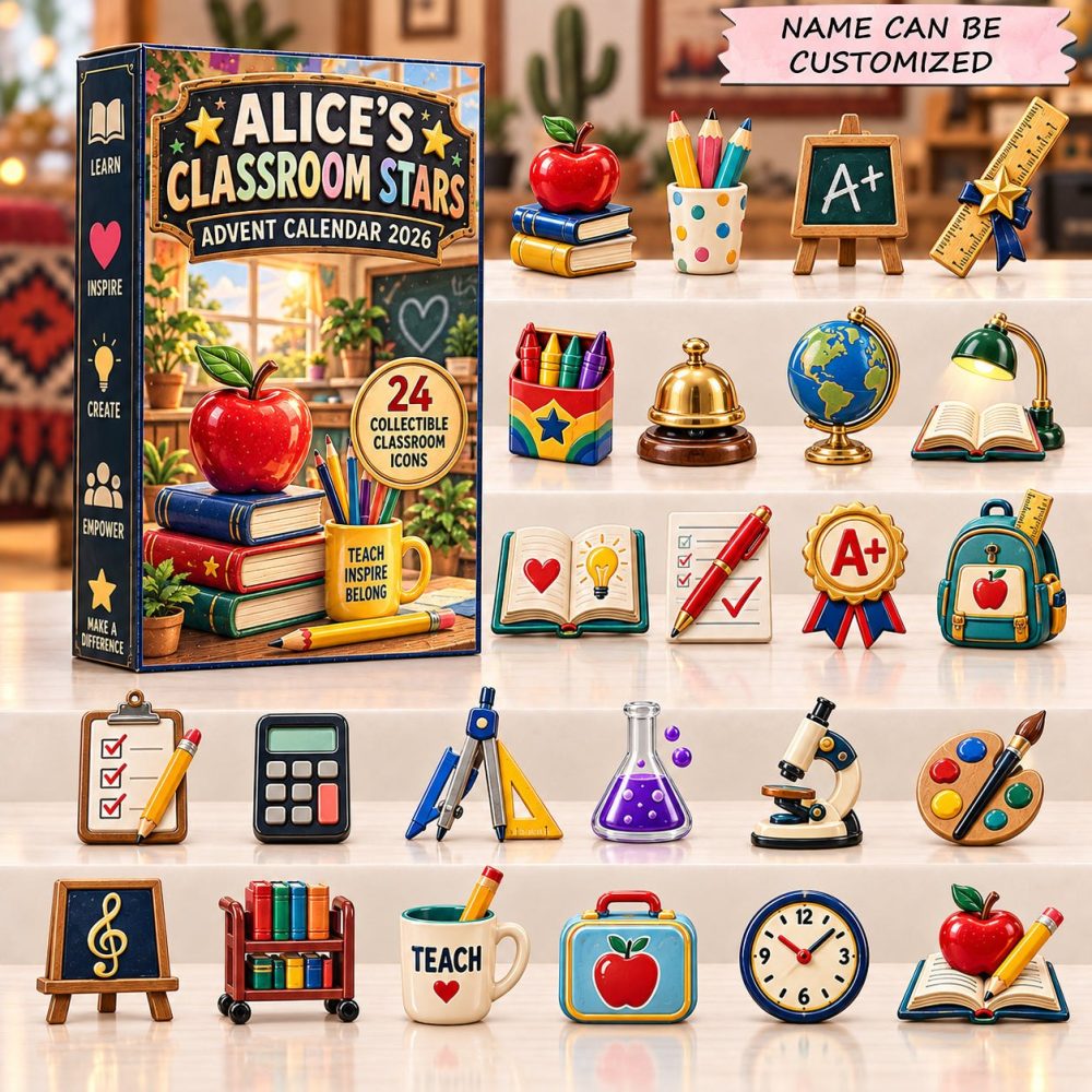Classroom Stars Teacher Countdown Calendar - 24 Acrylic Star Charms For 2026 Classroom Holiday Gift