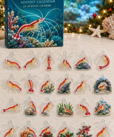 Cleaner Shrimp Aquarium Charm Countdown — 24 Marine Acrylic Charms, Ocean-Themed Advent Set For Fishkeepers & Aquarium Lovers