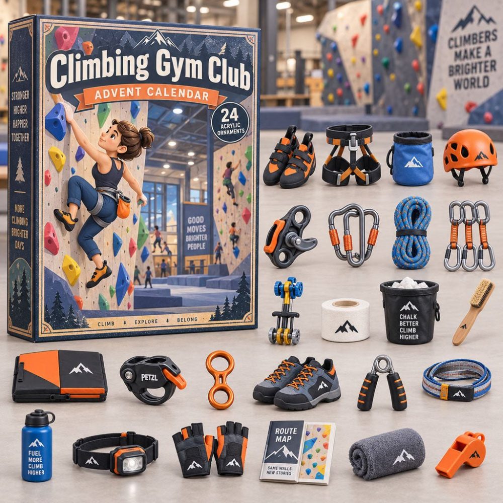 Climbing Gym Countdown Pack — 24 Motivational Acrylic Charms, 2026 Bouldering & Climbing Advent Calendar For Climbers