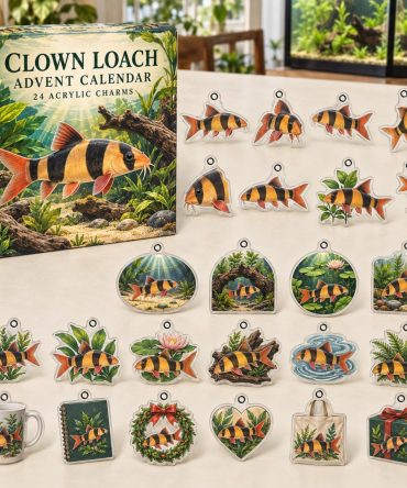 Clown Loach Holiday Charm Calendar — 24 Fun Acrylic Charms For Catfish & Loach Fans , Unique Aquarium Gift Set