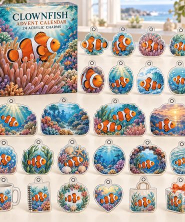 Clownfish Ocean Charm 24-Day Countdown Calendar 2026 — Colorful Clownfish Acrylic Charms, Daily Marine Collectibles & Kids' Ocean Gift