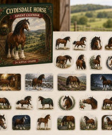 Clydesdale Holiday Countdown Calendar — 24 Premium Acrylic Charms Showcasing Iconic Clydesdales, Thoughtful Gift For Horse Lovers
