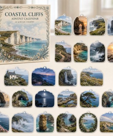 Coastal Cliffs Holiday Countdown — 24 Acrylic Charms Curated For Ocean Lovers, Diy Crafting & Giftable Advent Surprise